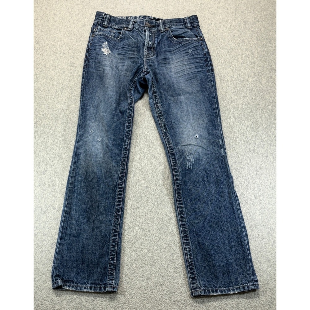 MEK DNM Washington Mens Slim Fit Straight Leg Jeans Blue Denim Button Fly 32x32